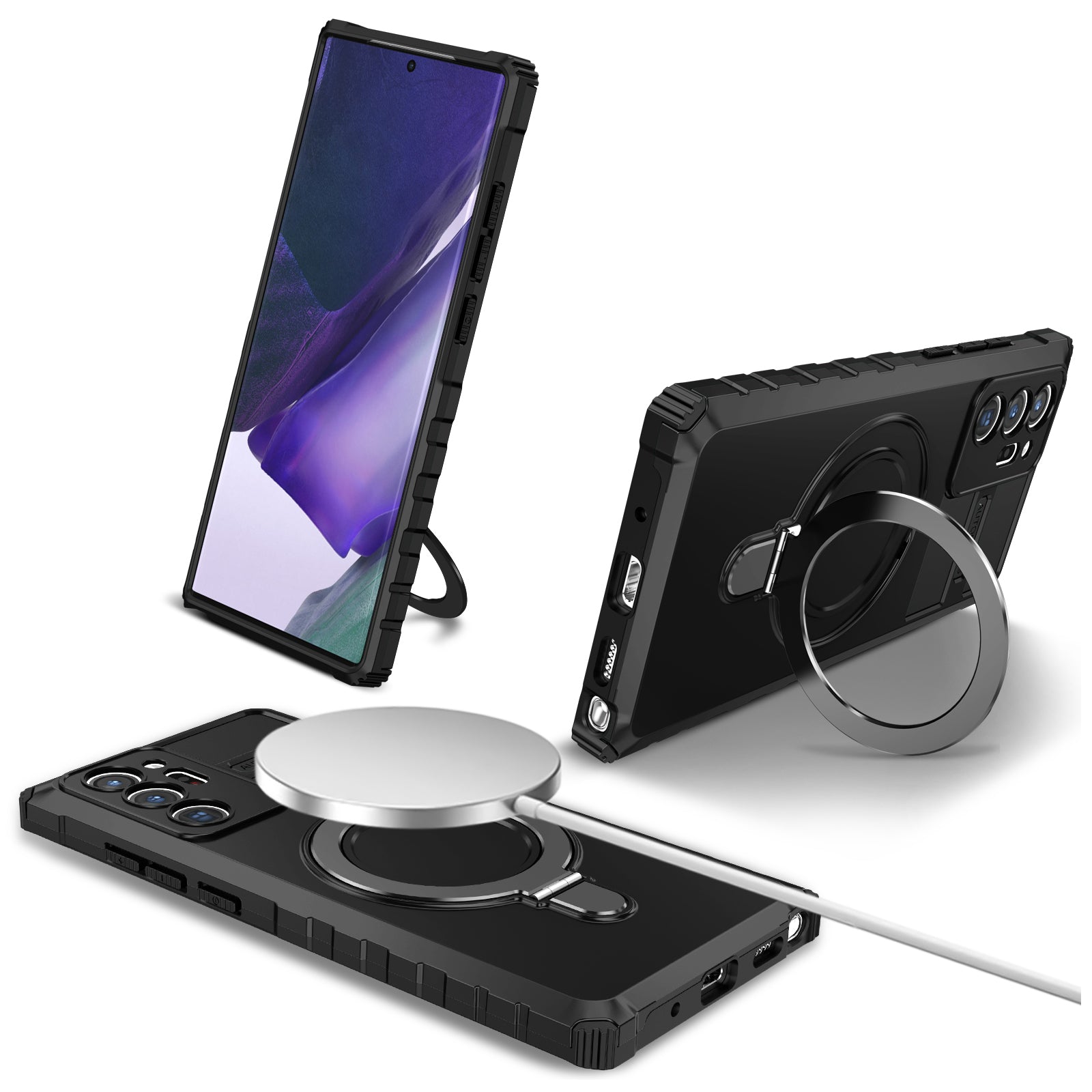 For Samsung Galaxy Note20 Ultra / Note20 Ultra 5G Case PC+TPU Kickstand Magnetic Phone Cover For Samsung Galaxy Note20 Ultra / Note20 Ultra 5G Case PC+TPU Kickstand Magnetic Phone Cover
